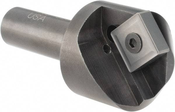 Cutting Tool Technologies - 100° Included Angle, 1.15" Max Cut Diam, 1.15mm Body Diam, 1/2" Shank Diam, 2-3/8" OAL, Indexable Countersink - 0.27" LOC, Square Insert, SNMG 432 Insert Style, Negative Rake, Series NC - Makers Industrial Supply