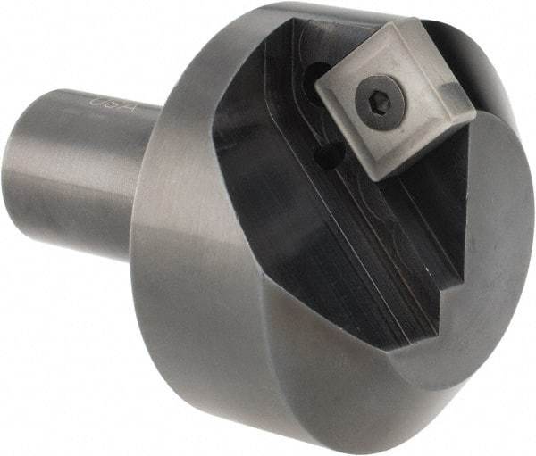 Cutting Tool Technologies - 100° Included Angle, 1.9" Max Cut Diam, 1.9mm Body Diam, 3/4" Shank Diam, 2-3/8" OAL, Indexable Countersink - 0.27" LOC, Square Insert, SNMG 432 Insert Style, Negative Rake, Series NC - Makers Industrial Supply