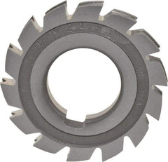 Made in USA - 1/16" Radius, 1/8" Circle Diam, 2-1/4" Diam x 0.26" Wide Cut, High Speed Steel Concave Radius Cutter - 2-1/4" OAL, Arbor Connection, Uncoated, Form Relieved, 10 Teeth - Makers Industrial Supply