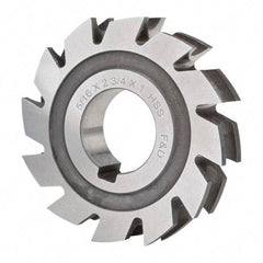 Made in USA - 5/32" Radius, 5/16" Circle Diam, 2-3/4" Diam x 0.572" Wide Cut, High Speed Steel Concave Radius Cutter - 2-3/4" OAL, Arbor Connection, Uncoated, Form Relieved, 10 Teeth - Makers Industrial Supply