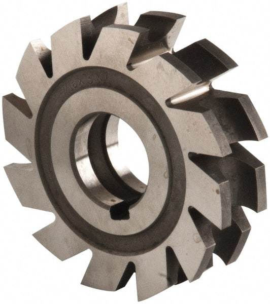 Made in USA - 7/32" Radius, 7/16" Circle Diam, 3" Diam x 0.76" Wide Cut, High Speed Steel Concave Radius Cutter - 3" OAL, Arbor Connection, Uncoated, Form Relieved, 10 Teeth - Makers Industrial Supply