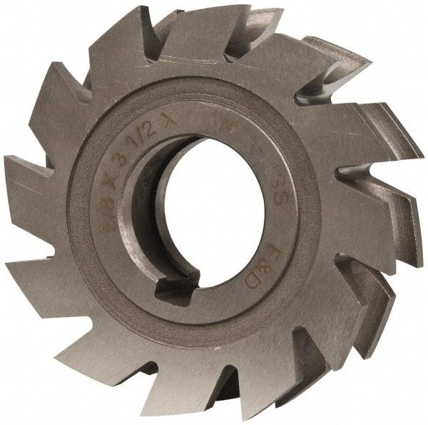 Made in USA - 5/16" Radius, 5/8" Circle Diam, 3-1/2" Diam x 1.01" Wide Cut, High Speed Steel Concave Radius Cutter - 3-1/2" OAL, Arbor Connection, Uncoated, Form Relieved, 10 Teeth - Makers Industrial Supply