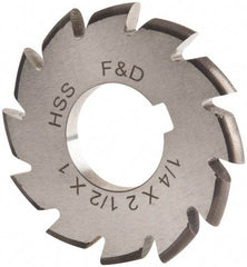 Made in USA - 1/8" Radius, 1/4" Circle Diam, 2-1/2" Cutter Diam, Arbor Connection, Convex Radius Cutter - High Speed Steel, Uncoated, Form Relieved, 12 Teeth - Makers Industrial Supply