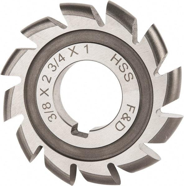 Made in USA - 3/16" Radius, 3/8" Circle Diam, 2-3/4" Cutter Diam, Arbor Connection, Convex Radius Cutter - High Speed Steel, Uncoated, Form Relieved, 12 Teeth - Makers Industrial Supply