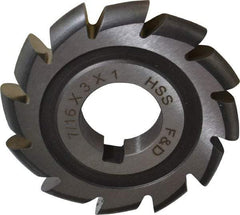 Made in USA - 7/32" Radius, 7/16" Circle Diam, 3" Cutter Diam, Arbor Connection, Convex Radius Cutter - High Speed Steel, Uncoated, Form Relieved, 12 Teeth - Makers Industrial Supply