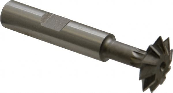 Made in USA - 3/4° 3/4" Cut Diam, 3/16" Cut Width, 3/8" Shank, High Speed Steel Double-Angle Cutter - Makers Industrial Supply