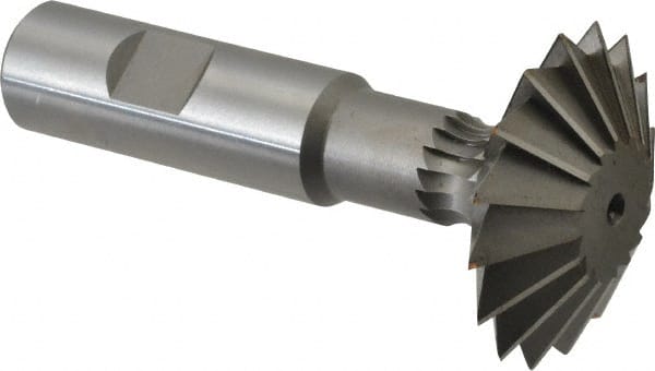 Made in USA - 1-7/8° 1-7/8" Cut Diam, 5/8" Cut Width, 3/4" Shank, High Speed Steel Double-Angle Cutter - Makers Industrial Supply