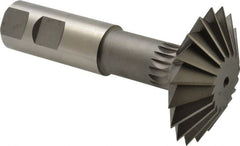 Made in USA - 2-1/4° 2-1/4" Cut Diam, 3/4" Cut Width, 7/8" Shank, High Speed Steel Double-Angle Cutter - Makers Industrial Supply