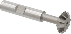 Made in USA - 3/4° 3/4" Cut Diam, 1/4" Cut Width, 3/8" Shank, High Speed Steel Double-Angle Cutter - Makers Industrial Supply