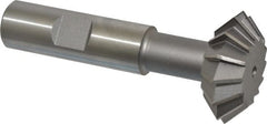 Made in USA - 1-3/8° 1-3/8" Cut Diam, 1/2" Cut Width, 5/8" Shank, High Speed Steel Double-Angle Cutter - Makers Industrial Supply