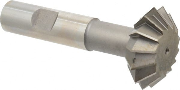 Made in USA - 1-1/2° 1-1/2" Cut Diam, 9/16" Cut Width, 5/8" Shank, High Speed Steel Double-Angle Cutter - Makers Industrial Supply