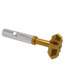 Made in USA - 3/4° 3/4" Cut Diam, 1/4" Cut Width, 3/8" Shank, High Speed Steel Double-Angle Cutter - Makers Industrial Supply