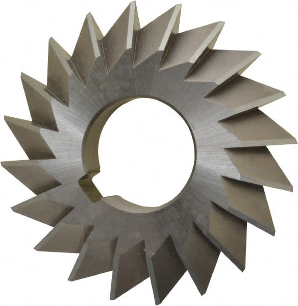 Made in USA - 2-3/4° 2-3/4" Cut Diam, 1/2" Cut Width, 1" Arbor, High Speed Steel Double-Angle Cutter - Makers Industrial Supply