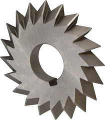 Made in USA - 4° 4" Cut Diam, 1/2" Cut Width, 1-1/4" Arbor, High Speed Steel Double-Angle Cutter - Makers Industrial Supply