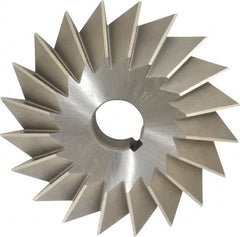 Made in USA - 6° 6" Cut Diam, 1-1/2" Cut Width, 1-1/4" Arbor, High Speed Steel Double-Angle Cutter - Makers Industrial Supply