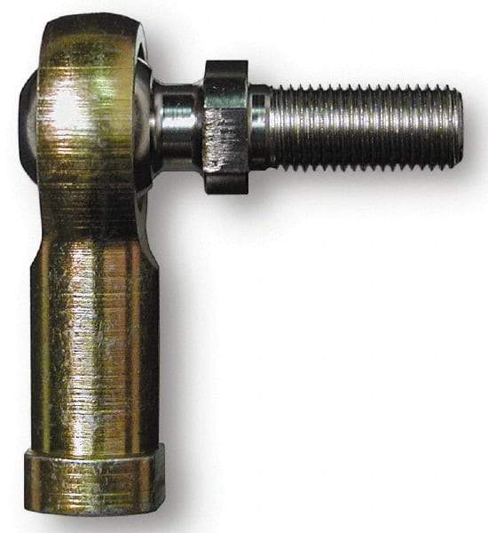 Alinabal - 7/16" ID, 1-1/8" Max OD, 3,800 Lb Max Static Cap, Spherical Rod End - 7/16-20 RH, 5/8" Shank Diam, 1-1/16" Shank Length, Steel with Molded Nyloy Raceway - Makers Industrial Supply