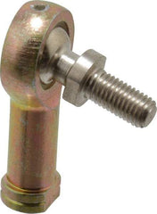 Alinabal - 1/4" ID, 3/4" Max OD, 1,650 Lb Max Static Cap, Spherical Rod End - 1/4-28 LH, 3/8" Shank Diam, 3/4" Shank Length, Steel with Molded Nyloy Raceway - Makers Industrial Supply