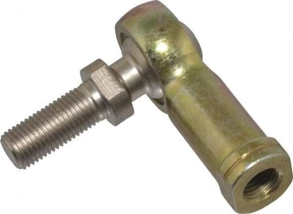 Alinabal - 3/8" ID, 1" Max OD, 3,250 Lb Max Static Cap, Spherical Rod End - 3/8-24 LH, 9/16" Shank Diam, 15/16" Shank Length, Steel with Molded Nyloy Raceway - Makers Industrial Supply