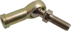 Alinabal - 7/16" ID, 1-1/8" Max OD, 3,800 Lb Max Static Cap, Spherical Rod End - 7/16-20 LH, 5/8" Shank Diam, 1-1/16" Shank Length, Steel with Molded Nyloy Raceway - Makers Industrial Supply