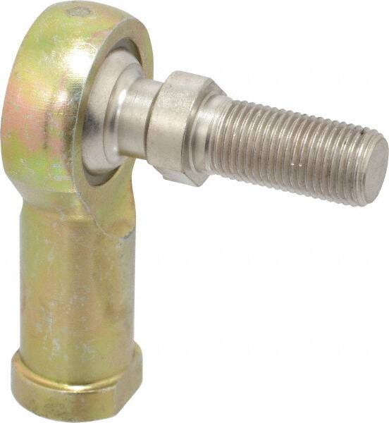 Alinabal - 1/2" ID, 1.3333" Max OD, 6,400 Lb Max Static Cap, Spherical Rod End - 1/2-20 RH, 3/4" Shank Diam, 1-3/16" Shank Length, Steel with Molded Nyloy Raceway - Makers Industrial Supply