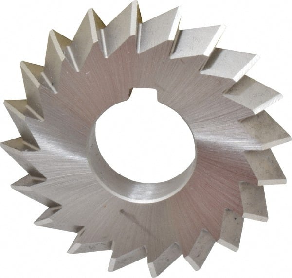 Made in USA - 2-3/4° 2-3/4" Cut Diam, 1/2" Cut Width, 1" Arbor, High Speed Steel Double-Angle Cutter - Makers Industrial Supply