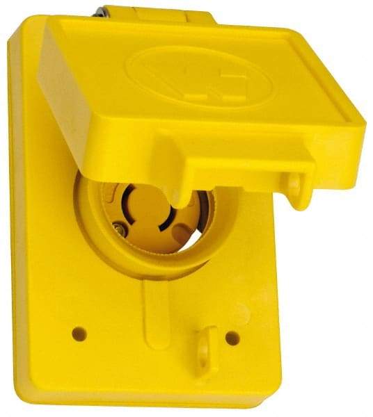 Value Collection - 250 VAC, 20 Amp, L2-20R NEMA, Ungrounded Receptacle - 2 Poles, 2 Wire, Female End, Yellow - Makers Industrial Supply