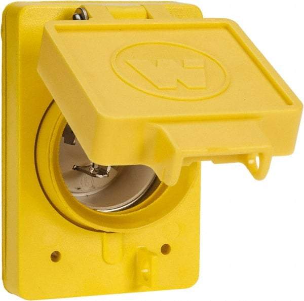 Value Collection - 125 VAC, 20 Amp, L5-20P NEMA, Ungrounded Receptacle - 2 Poles, 3 Wire, Male End, Yellow - Makers Industrial Supply