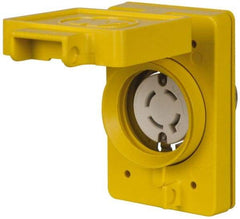 Value Collection - 480 VAC, 20 Amp, L16-20R NEMA, Self Grounding Receptacle - 3 Poles, 3 Wire, Female End, Yellow - Makers Industrial Supply