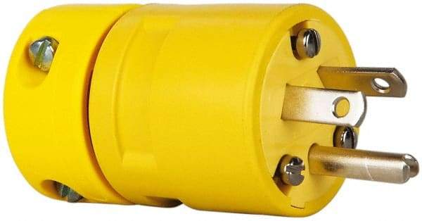 Value Collection - 277 VAC, 15 Amp, L7-15 NEMA, Straight, Ungrounded, Industrial Grade Connector - 2 Pole, 3 Wire, Rubber, Yellow - Makers Industrial Supply