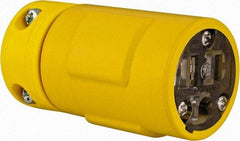 Value Collection - 125 VAC, 15 Amp, 5-15 NEMA, Straight, Ungrounded, Industrial Grade Connector - 2 Pole, 3 Wire, 1 Phase, Rubber, Yellow - Makers Industrial Supply