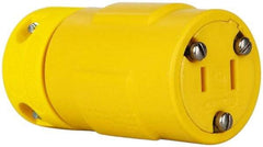 Value Collection - 125 VAC, 15 Amp, 1-15R NEMA, Straight, Ungrounded, Industrial Grade Connector - 2 Pole, 2 Wire, 1 Phase, Rubber, Yellow - Makers Industrial Supply