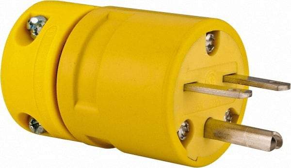 Value Collection - 250 VAC, 15 Amp, 6-16 NEMA, Straight, Ungrounded, Industrial Grade Plug - 2 Pole, 3 Wire, 1 Phase, Rubber, Yellow - Makers Industrial Supply