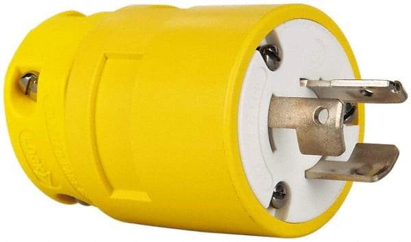 Value Collection - 125/250 VAC, 20 Amp, NonNEMA, Straight, Ungrounded, Industrial Grade Plug - 3 Pole, 3 Wire, 1 Phase, Rubber, Yellow - Makers Industrial Supply