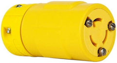 Value Collection - 125 VAC, 15 Amp, L5-15 NEMA, Straight, Ungrounded, Industrial Grade Connector - 2 Pole, 3 Wire, 1 Phase, Rubber, Yellow - Makers Industrial Supply