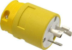 Value Collection - 277 VAC, 20 Amp, L7-20 NEMA, Straight, Ungrounded, Industrial Grade Plug - 2 Pole, 3 Wire, 1 Phase, Rubber, Yellow - Makers Industrial Supply