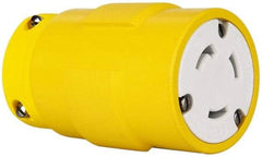 Value Collection - 125 VAC, 30 Amp, L5-30 NEMA, Straight, Ungrounded, Industrial Grade Connector - 2 Pole, 3 Wire, 1 Phase, Rubber, Yellow - Makers Industrial Supply