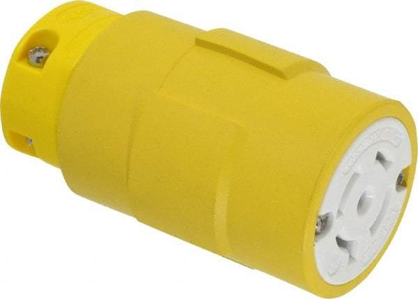 Value Collection - 120/208 VAC, 20 Amp, L21-20 NEMA, Straight, Self Grounding, Industrial Grade Connector - 4 Pole, 5 Wire, 3 Phase, Rubber, Yellow - Makers Industrial Supply