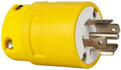 Value Collection - 277/480 VAC, 20 Amp, L22-20 NEMA, Straight, Self Grounding, Industrial Grade Plug - 4 Pole, 5 Wire, 3 Phase, Rubber, Yellow - Makers Industrial Supply