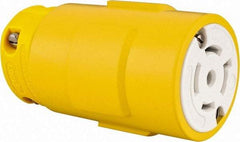 Value Collection - 277/480 VAC, 20 Amp, L22-20 NEMA, Straight, Self Grounding, Industrial Grade Connector - 4 Pole, 5 Wire, 3 Phase, Rubber, Yellow - Makers Industrial Supply