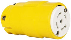 Value Collection - 347/600 VAC, 20 Amp, L23-20 NEMA, Straight, Ungrounded, Industrial Grade Connector - 4 Pole, 5 Wire, Rubber, Yellow - Makers Industrial Supply