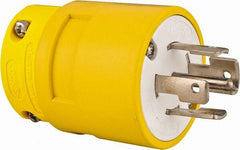 Value Collection - 120/208 VAC, 30 Amp, L21-30 NEMA, Straight, Ungrounded, Industrial Grade Plug - 4 Pole, 5 Wire, 3 Phase, Rubber, Yellow - Makers Industrial Supply