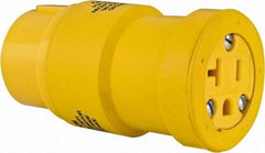 Woodhead Electrical - 1 Outlet, 125 VAC, 20 Amp, Yellow, Single Outlet Adapter - 5-20 NEMA Configuration, CSA Certified, CSA File LR6837, UL File E10176 - Makers Industrial Supply