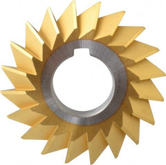 Made in USA - 2-3/4° 2-3/4" Cut Diam, 1/2" Cut Width, 1" Arbor, High Speed Steel Double-Angle Cutter - Makers Industrial Supply