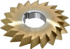 Made in USA - 4° 4" Cut Diam, 1/2" Cut Width, 1-1/4" Arbor, High Speed Steel Double-Angle Cutter - Makers Industrial Supply