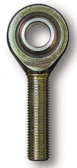 Alinabal - 7/16" ID, 1-1/8" Max OD, 3,800 Lb Max Static Cap, Spherical Rod End - 7/16-20 LH, 5/8" Shank Diam, 1-3/8" Shank Length, Steel with Molded Nyloy Raceway - Makers Industrial Supply