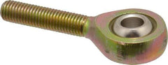 Alinabal - 1/4" ID, 3/4" Max OD, 1,650 Lb Max Static Cap, Spherical Rod End - 1/4-28 RH, 3/8" Shank Diam, 1" Shank Length, Steel with Molded Nyloy Raceway - Makers Industrial Supply