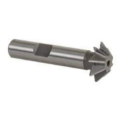 Made in USA - 3/4" Diam x 3/16" Width of Cut, 45° Included Angle, Shank Connection, High Speed Steel Single Angle Cutter - 3/8" Shank Diam, 2-1/8" Overall Length, Right Hand Cut, Uncoated - Makers Industrial Supply