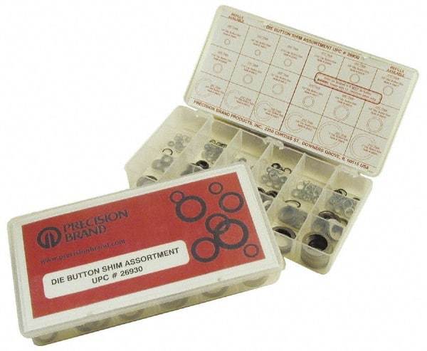 Precision Brand - 450 Piece, Steel Die Button Shim - Makers Industrial Supply