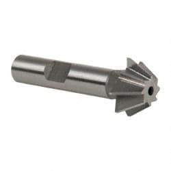 Made in USA - 3/4" Diam x 5/16" Width of Cut, 60° Included Angle, Shank Connection, High Speed Steel Single Angle Cutter - 3/8" Shank Diam, 2-1/8" Overall Length, Right Hand Cut, Uncoated - Makers Industrial Supply