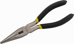 Stanley - 6-3/4" OAL, 2-3/16" Jaw Length x 25/32" Jaw Width, Long Nose Side Cutting Needle Nose Pliers - Serrated Jaw, Cushion Grip Handles - Makers Industrial Supply